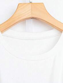 Camiseta informal de mujer con estampado de leopardo y diseño de lazo, para el verano - Blanco - Ver 4