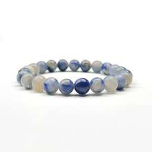 Pulsera bohemia de cuentas multicolor de 8 mm con cuarzo rosa natural y piedras de berilo | Pulsera de cristal curativo con cordón elástico | Equilibrio energético de yoga y meditación | Regalo elegante de cuentas redondas