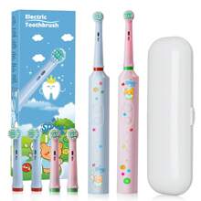 Orinatola Kids Electric Toothbrush, Comes With 4 Brush Heads, USB Rechargeable, 3 Cleaning Modes, Includes Travel Case And Cartoon Stickers, Built-In 600mAh Battery, Suitable For Children 3+ Years Old - Multicolor - View 1