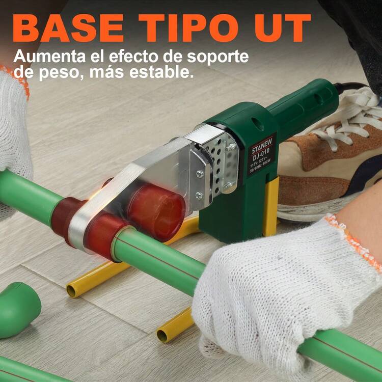 Termofusoras Stanew DJ-010 con 3 dados kit de termofusión completo herramienta profesional plomería eléctrica instalación de tubos termofusión incluye 3 dados de diferentes medidas resistente eficiente - Tipo de Enchufe A USA (110-127V) - Añade 5