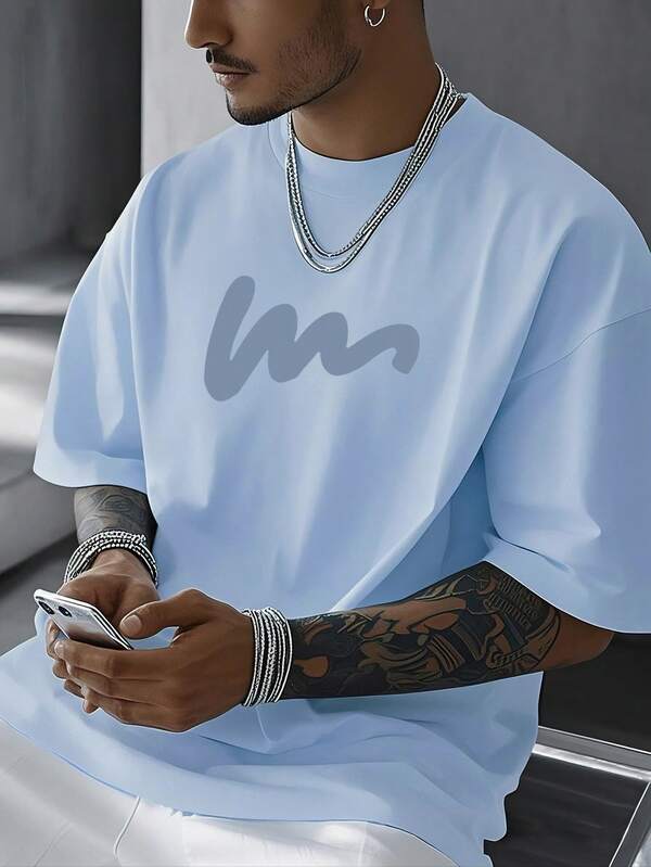 Casual Loose Fit Summer Round Neck Short Sleeve T-Shirt For Men