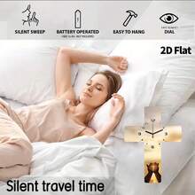 2D Flat, 1pc Pray For Faith Decorative Wall Clock, Super Silent Quartz Movement, No Ticking Sound, Decorative Clock For Living Room, Bedroom, Office, Kitchen And Cafe, Perfect For Christmas, New Year, Valentine's Day Gifts - Multicolor - View 4