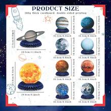 10 Pieces Space Solar System Theme Honeycomb Centerpieces Table Topper Outer Space Party Supplies Planet Honeycomb Galaxy Photo Booth Props For Birthday Party Decorations