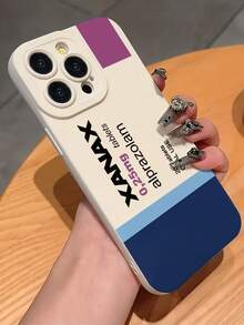 时尚 XANAX 镇静药丸图案哑光白全包防摔 TPU 手机壳，兼容 16 15 14 13 12 11 Pro Max X XR XS Max，防水防震防刮 - 彩色 - 查看 2