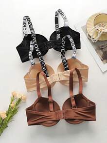 3 طقم من حمالات الصدر اللاسلكية والخالية من الحياكة - ملابس داخلية بسيطة مريحة، حمالات صدر بطبقة خفيفة أو بدون بطانة للراحة اليومية