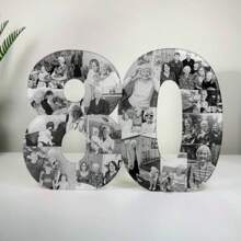 定制圣诞礼物，可定制1至99的数字、2026岁生日照片、A、B、C、D、E字母主题照片、成长照片拼贴画，生日礼物、圣诞照片礼物，母亲节和父亲节的完美礼物，送给爱人和朋友的理想礼物。秋季家居焕新，圣诞装饰，营造温馨家居氛围，办公室装饰，优雅生活