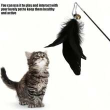 Interactive Cat Toy Set - Stretchable Feather, Rope, And Bug Toys, Comes With 9 Replacement Accessories - Indoor Cat Play, Inspires Natural Hunting Instincts, Durable And Safe, Suitable For Cat Exercise And Intimate Relationships, No Battery Required