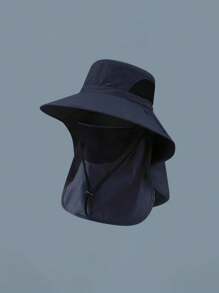 1pc Unisex Sun Protection Outdoor Fishing Cap, Wide Brim Anti-UV Neck Cover For Hiking, Fishing, And Other Outdoor Activities