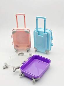 1 pieza Mini maleta y 8 piezas Set de cosméticos de lujo - Bolsa de ABS duradera y colorida, diseño portátil, adecuado para adolescentes y almacenamiento - Casa de muñecas - Perfecto para viajes, fiestas, regreso a la escuela y organización de artículos pequeños. (Bolsa de maleta disponible en múltiples colores) - Multicolor - Ver 8