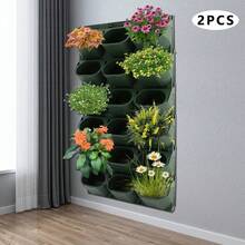 YUNRUX Wall Planter, Wall-Mounted Flower Pot Holder, Wall-Mounted Planter With 36 Pots - A - View 9