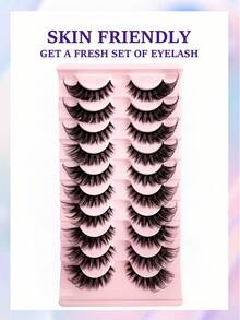 10 Pairs Of Cat Eye False Eyelashes Grafted False Eyelashes Make Your Eyes Bright And Reusable Suitable For All Eye Shapes - Lông mi  mắt mèo - Xem 6
