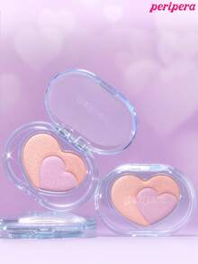 Peripera K-Beauty HEART POCKETBEAM 2色粉末高光盤，可暈染鑽石閃亮，光澤亮麗，絲絨觸感，持久防暈染，臉部、臉頰、眼部、身體多用途高光盤 - # 03 ANGEL CHEAT KEY - 查看 8