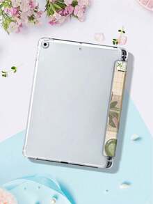 1 Pcs  Plants Stickers Pattern Trifold Stand Tablet Case With Pencil Holder Tablet Case, Anti-Fall IPad Stand, Foldable Non-Slip Adjustable Stand, Flexible Hybrid Protective Case, Suitable For IPad Air 4/5 (10.9-Inch), IPad 7/8/9 (10.2-Inch) 5/6/Air 1/2 (9.7-Inch), Air 3 (10.5-Inch), Pro (11-Inch) 10th Generation, 12.9-Inch, 13-Inch Tablet Case,  S6/A7/A8/A9/S7/S8/S9/S10/S9FE Tablet Case - Nhiều màu - Xem 2