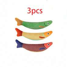 1 pieza Juguetes para gatos Catnip Simulación 3D Pez dorado Juguetes para gatitos Almohada de pez interactiva con sonido Juguetes de peluche para masticar y morder Suministros para gatos