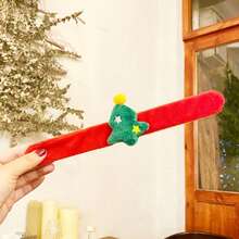 Christmas Papa Circle Plush Decorative Bracelet, Suitable For Christmas Theme Party, Cute Little Gift For Children Christmas Holiday Papa Circle Gift, Styles Randomly Sent