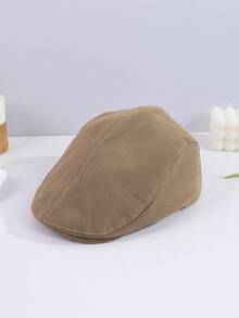 1 件女士纯色宽边时尚百搭连帽贝雷帽，适合情侣休闲日常穿着和外出秋季配饰 - 純色 - 查看 10