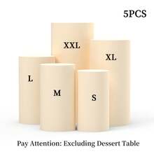 1 Bộ vỏ chân đế hình trụ trơn, tay áo trụ đàn hồi bằng vải thun cho tiệc cưới, trang trí bàn tráng miệng, phù hợp với bàn hình trụ, thích hợp làm đạo cụ đám cưới, bàn bánh kẹo, tiệc sinh nhật, sự kiện Giáng sinh, mọi mùa (không bao gồm khung) - Nhiều màu - Xem 20