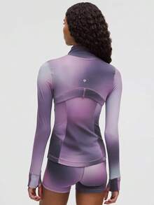 Define Jacket Nulu-For Yoga Gym Running-Sweat-Wicking-Yoga-All Seasons Sport-Spring/Summer-Autumn/Winter-Back To School - Aurora Haze Purple Multi - 查看 3