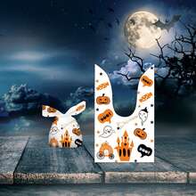 50 Pieces Halloween Rabbit Ear Snack Bag Halloween Rabbit Ear Candy Gift Bags Rabbit Goody Bags Halloween Bags Party Supplies - Haunted Castle - View 4