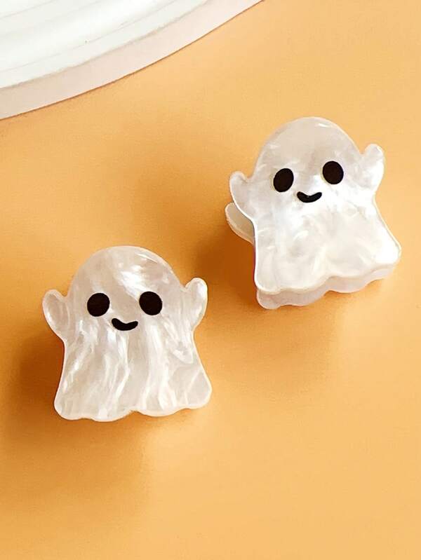 2pcs Women's Cute Cartoon Halloween Decorative Hair Clips, Suitable For Holidays Hair Accessories Fashion Claw Clips Ladies Hair Clamps Casual Hair Jaw Clip Autumn Accessories Fall Winter For Vacation Outfits Woman