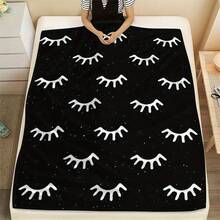 Luxurious Eyelash Print Flannel Throw Blanket - Ultra-Soft, Digital Printing, 280gsm, All-Season Comfort Polyester Blankets Great Gift For Friend, Family, Hypoallergenic Polyester For Sofa, Bed, Or Travel - Luxurious Eyelash Design|Soft Texture, Bedding Accessory | Cozy Home Decor | Hypoallergenic Fabric, Lash Print Decor - Nhiều màu 6 - Xem 5