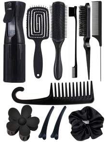 Bộ dụng cụ tạo kiểu tóc đa năng 11 món, bao gồm lược massage da đầu, bình xịt áp lực cao 200ml, lược gỡ rối, dây buộc tóc, phù hợp với mọi loại tóc và phụ nữ, món quà tuyệt vời cho bạn gái/gia đình, bộ dụng cụ tạo kiểu tóc, bộ đồ dùng làm đẹp tại nhà cho nữ, quà tặng phụ kiện làm đẹp cho tiệm cắt tóc, sản phẩm chăm sóc tóc thiết yếu khi đi du lịch, phụ kiện tóc. - Nhiều màu - Xem 12