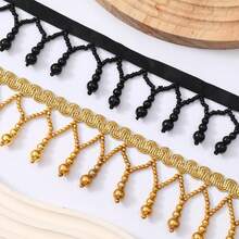 2码 4.5厘米 金黑色珠流苏 拉丁舞表演服装窗帘流苏吊坠 DIY工艺用品缝纫流苏 流苏缝纫流苏 流苏 流苏缝纫配件 流苏饰边 流苏装饰 高级定制珠饰流苏 舞蹈服装流苏 - 多色 - 查看 5