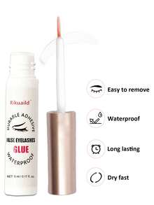 Rikuaild 1支5毫升睫毛嫁接胶水，持久、速干、防水、透明白、低刺激性，睫毛嫁接工具 - 彩色 - 查看 5