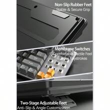 Acer OKW216 Mechanical Feel Keyboard, 89-Key Portable Layout, Anti-Ghosting, Full-Key Anti-Ghosting, Floating Keycaps, Easy To Clean, Plug-And-Play USB Interface, Black, Gray And Orange - Black Gray Orange - View 6