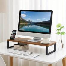 Vintage Monitor Stand Riser Desktop Storage Organiser Shelf 55 X 23 X 14cm For Notebook PC Printer Lift Stands - Variant - View 4