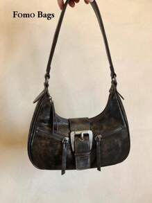 1 pieza Bolso cruzado de mujer de unicolor de piel de PU, impermeable, estilo británico retro para hombro/debajo del brazo, bolso de estilo Y2K chic para debajo del brazo adecuado para chicas, damas, estudiantes, trabajadores de oficina, viajeros, salidas escolares