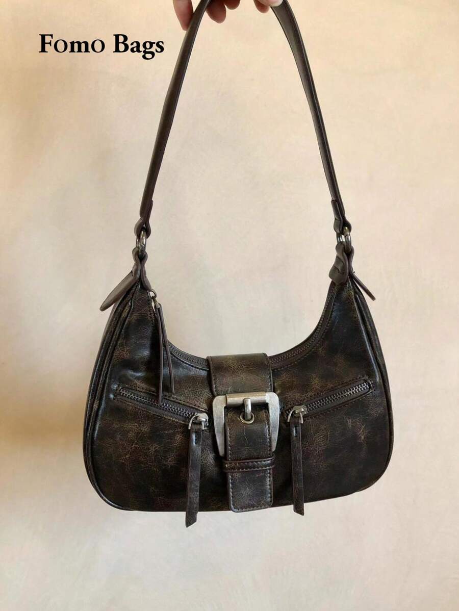 1 pieza Bolso cruzado de mujer de unicolor de piel de PU, impermeable, estilo británico retro para hombro/debajo del brazo, bolso de estilo Y2K chic para debajo del brazo adecuado para chicas, damas, estudiantes, trabajadores de oficina, viajeros, salidas escolares