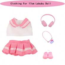 15-17cm Generation 1-3 Doll Clothes Accessories Set, Including Princess Dress Set + Shoes + Headphones + Cute Pendant Bag Set (Doll Not Included) - Multicolor - View 1
