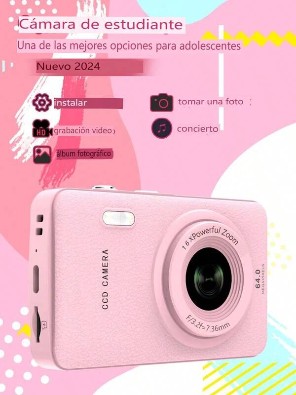 W&O 2025 Cámaras de juguete para niños y niñas,Pantalla de 2,3 pulgadas  cámara de video digital con reproductor de música MP3 y tarjeta SD de 32 GB, ideal como regalo de cumpleaños para niñas y niños de 4, 5, 6, 7, 8, 9 y 10 años.juguetes para niño,juguetes de niña,juegos didacticos para niños