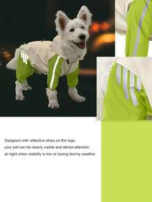 1 chiếc áo mưa cho thú cưng có dây xích, quần áo toàn thân chống thấm nước cho các giống chó nhỏ như Poodle, Bichon Frise, phù hợp với chó vừa và nhỏ - Nhiều màu - Xem 5