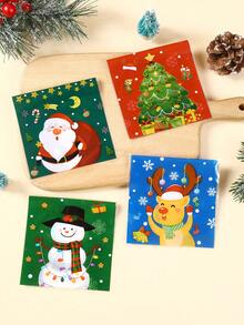 50/100 件圣诞卡通自封糖果袋、圣诞快乐礼品袋（带雪人、圣诞老人、鹿和圣诞树设计）、礼品包装袋、圣诞派对礼品袋、零食袋、巧克力饼干烘焙袋、糖果包装袋、包装袋、家居圣诞装饰、冬季装饰、圣诞装饰、送给朋友和家人的圣诞礼物、新年装饰 - 彩色 - 查看 3