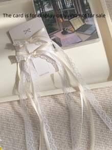 2pcs Lace Bow Hair Clips, Ribbon Tie Barrettes For Braids, Cute Kawaii Streamers For Pigtails, Korean Hair Accessories Valentines Claw Clips, School Stuff, Elegant, College, Winter Outfit For Women, Bows