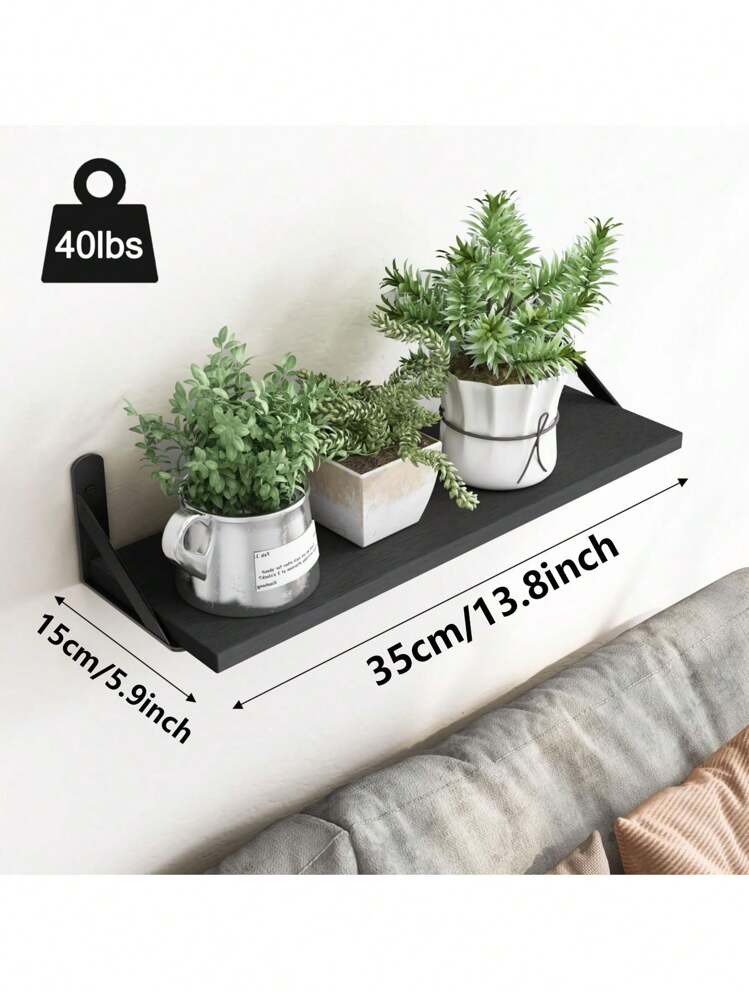 Floating Wall Shelves, Wall Shelves, Suitable For Living Room, Bathroom, Bedroom, Kitchen, Home Decor, Bedroom Wall Shelves, Wall Mounted Racks, For Wall Storage, Display Rustic Style Wood Racks Suitable For Books, Plants, Bathroom, Kitchen, Living Room Corner Racks, Floating Shelves, Rustic Wood Racks, Wall Mounted Shelves, Suitable For Bathroom Decor, Bedroom, Living Room And Plants - Multicolor - View 16