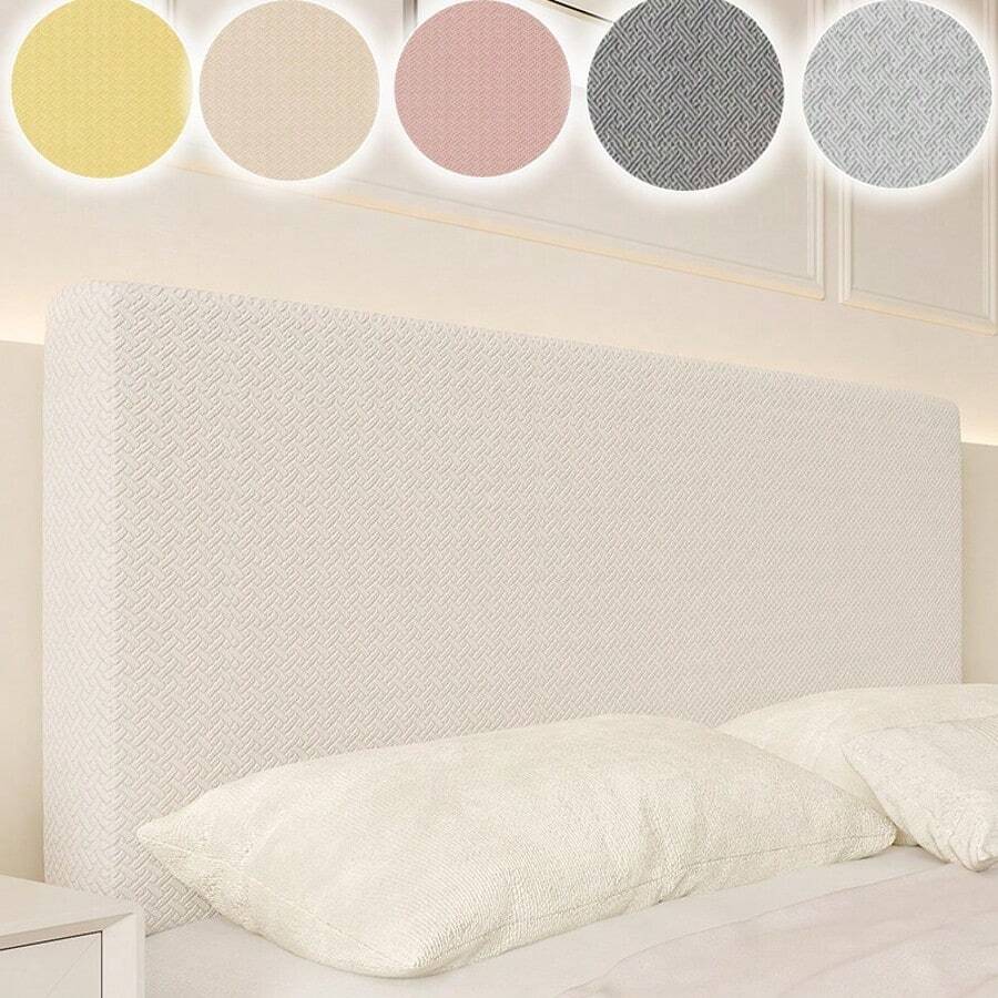 1 pieza, Protector de cabecera de cama de terciopelo jacquard, elástico y a prueba de polvo. La tela es elástica y adecuada para altura de cabeceras de 60-70 cm, suave y amigable con la piel, accesorio para dormitorio