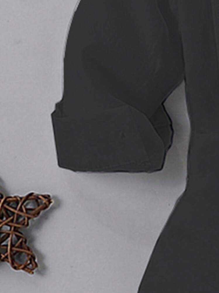 1st Birthday Outfit For Baby Boy Flower Boy, School Party Suit, Gentleman Attire - Black Shirt + Suspender Pants Set - Black - View 4