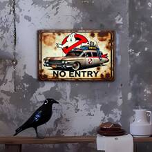 Un Panneau Métallique Rétro Centré Sur 'Ghostbusters' - Adapté Pour La Décoration Murale Dans Les Maisons, Les Salons, Les Salles à Manger, Les Cafés, Les Bureaux, Les Clubs Et Les Bars - Un Panneau Vintage Polyvalent, Parfait Pour Les Espaces Privés Des Hommes, Une Décoration Amusante, Une Esthétique D'art Mural Et Une Excellente Option Pour Les Vacances - En Anglais, 20.32X30.48 Cm.