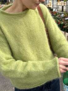 Women's Casual Mohair Turtleneck Knit Sweater, Autumn/Winter - Green - View 4