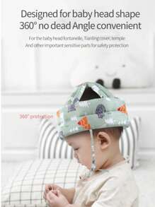 防撞头学步婴儿学步帽新款宝宝头枕防摔器头部透气保护垫婴儿头枕防摔器头部保护垫夏季防撞头学步宝宝四季幼儿帽 - 彩色 - 查看 3