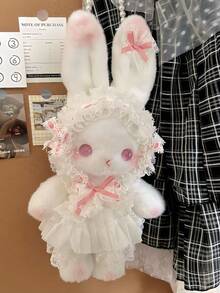 Japanese Cartoon Lolita Lolita Rabbit Crossbody Bag Pearl Chain Shoulder Bag - White - View 7
