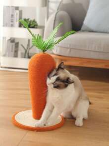 红蘑菇猫抓柱，迷你小型猫咪专用玩具，胡萝卜猫抓板，全剑麻防抓不掉毛小型宠物用品，直立耐磨小型猫咪玩具，宠物小猫无聊克星，可爱造型玩具，宠物装饰，小型宠物用品