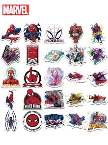 Marvel 50 Miếng dán vinyl hình Người Nhện được  cấp phép chính thức, quà tặng hoạt hình chống nước cho bình nước, ốp lưng máy tính xách tay, bình nước, máy tính, điện thoại, mũ bảo hiểm, xe hơi và đề can - Nhiều màu - Xem 10