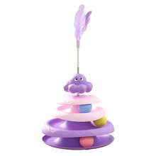 1 szt. Kolorowa, losowa zabawka dla kota, długi bęben z trzema grzechoczącymi kulkami, zabawna piłka dla kota, układanka do mielenia łapek, oryginalna karuzela dla kotów z ośmiornicą, zabawka do drażnienia, sprężynowy patyk z piórkami, zabawka dla kotów, która zapewni im rozrywkę i relaks, zabawka dla kota