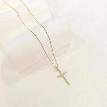 Cross Necklace For Women, Dainty 18K Gold Plated/Sterling Silver Small Cross Pendant Necklace Simple Gold Cross Necklaces For Women  Faith Jewelry Gift2025 - 三層十字珍珠金 - 查看 9