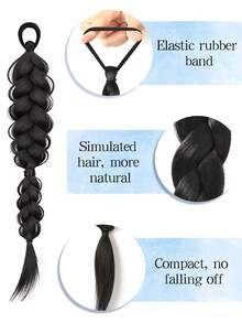 假发女马尾辫仿真发学院风蓬松纹理双辫子新中式假发马尾 - 彩色 - 查看 4