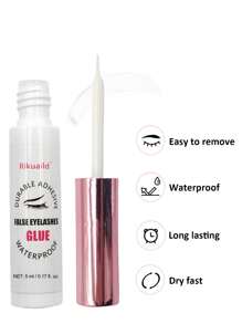Rikuaild 1pc 5ml White Transparent Waterproof & Quick Drying Eyelash Glue, Long Lasting Eyelash Extension Adhesive - Multicolor - View 5